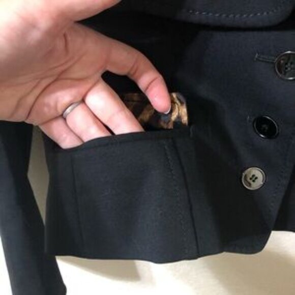 Dolce & Gabbana Italian Womens Black Blazer with Vest & Leopard Lining Size 40 - Picture 6 of 10
